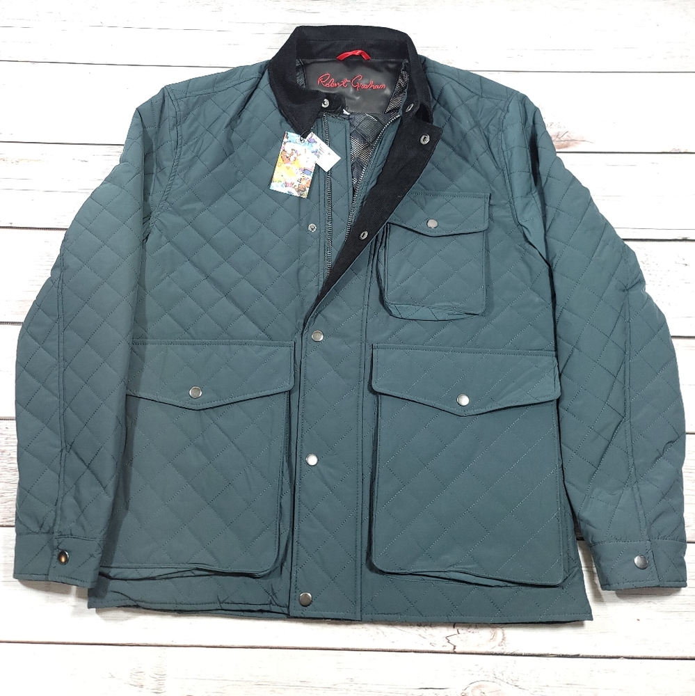 NWT Robert Graham quilted jacket medium Slate Blue